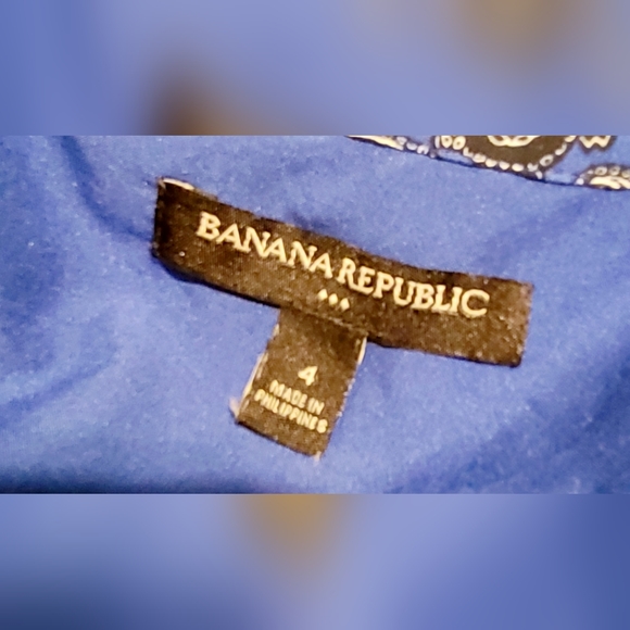 Beautiful Banana Republic Blue Paisley Shirt Dress size 4 - Picture 10 of 14